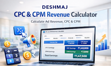 Deshmaj “CPC & CPM Revenue” Calculator