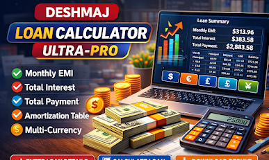Free Online “Loan Amortization” Calculator ~ Deshmaj Tools