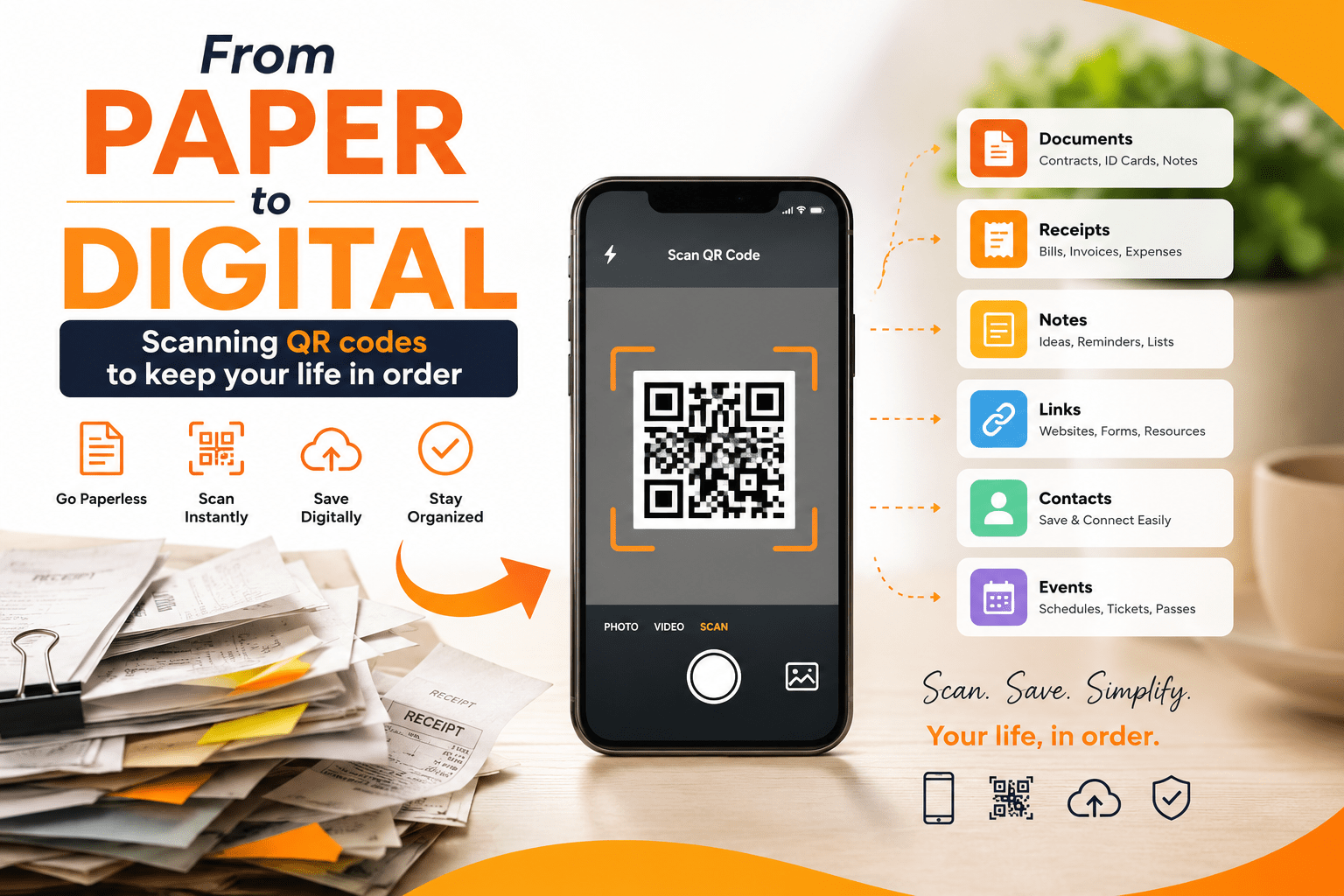From Paper to Digital: Scanning QR codes to keep your life in order